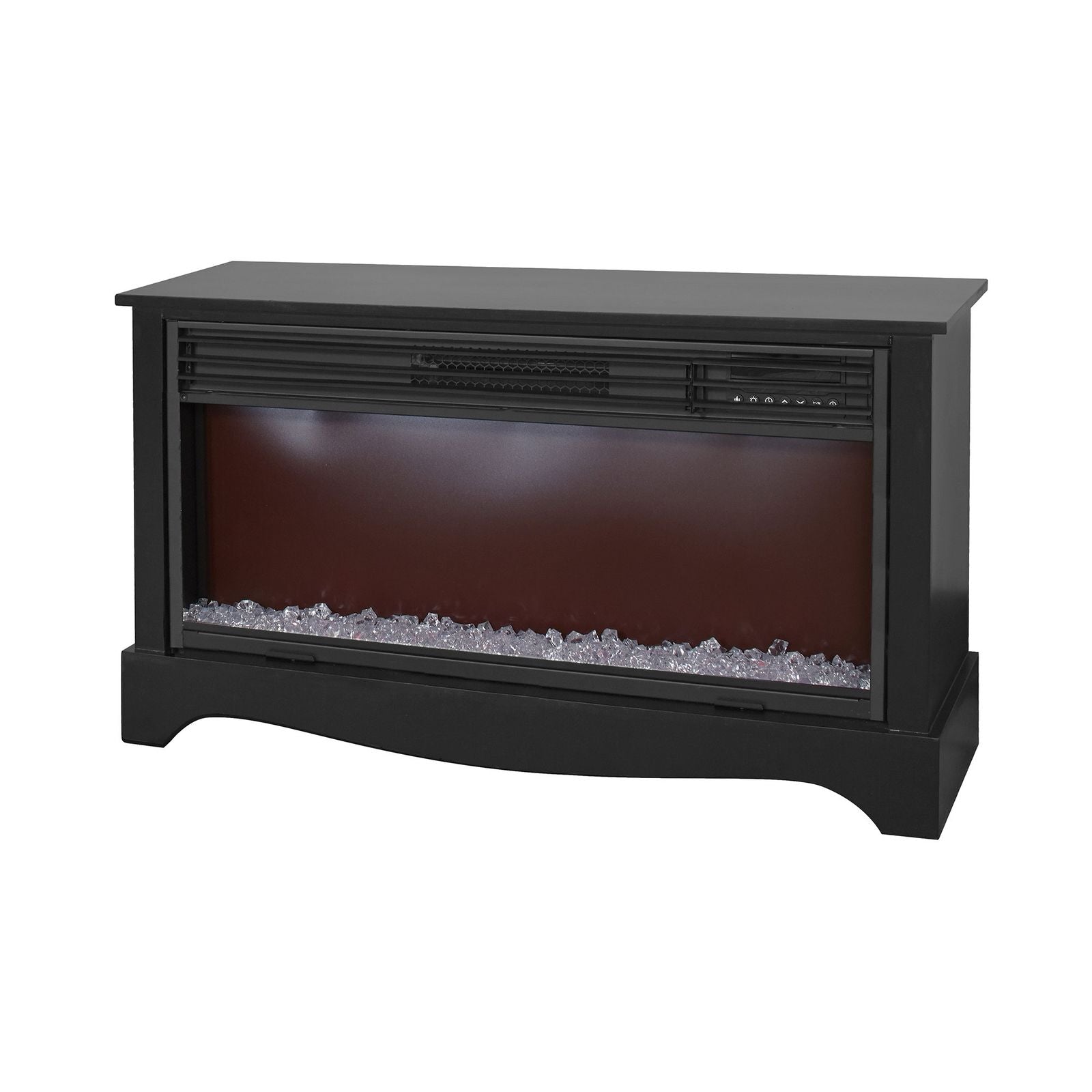 LifeSmart Electric Infrared Quartz Standing Fireplace Heater, Black (Open Box)