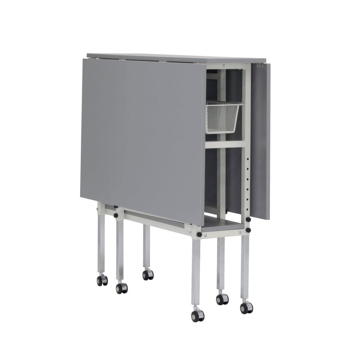 Spree 60" x 36" Adjustable Folding Multipurpose Craft Table with Metal Drawers