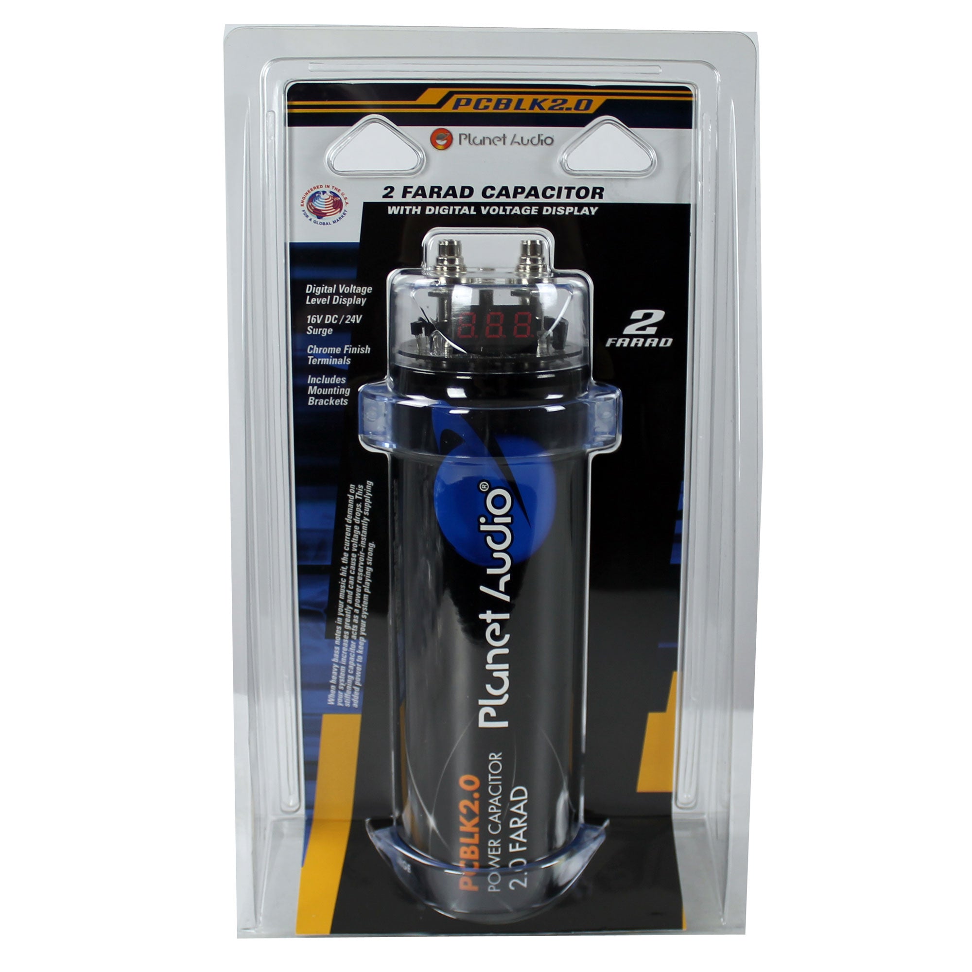 Planet Audio PCBLK2.0 2 Farad Car Digital Capacitor Audio Cap with LED (4 Pack)
