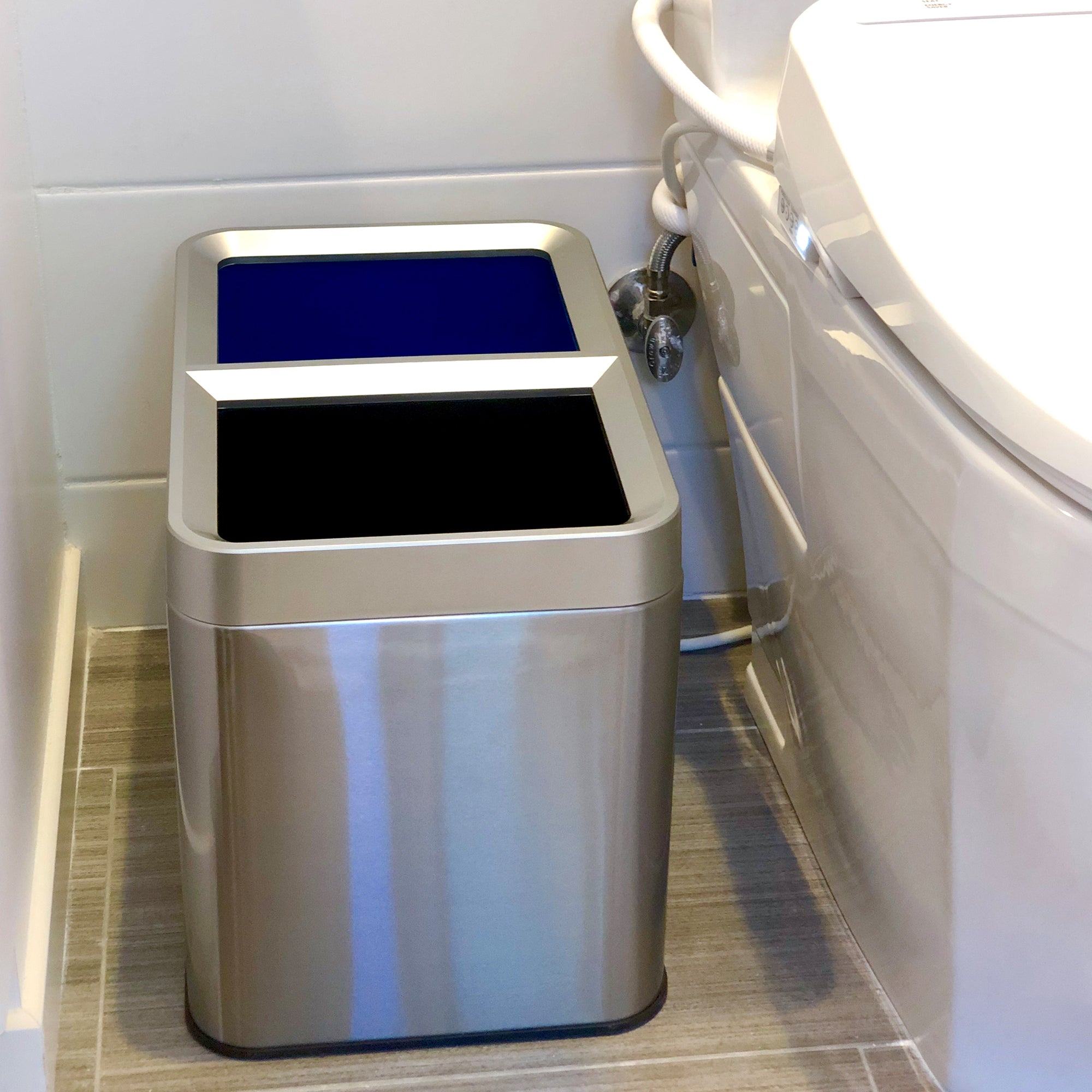 iTouchless 5.3 Gallon Dual Trash Can and Recycle Container (Open Box)