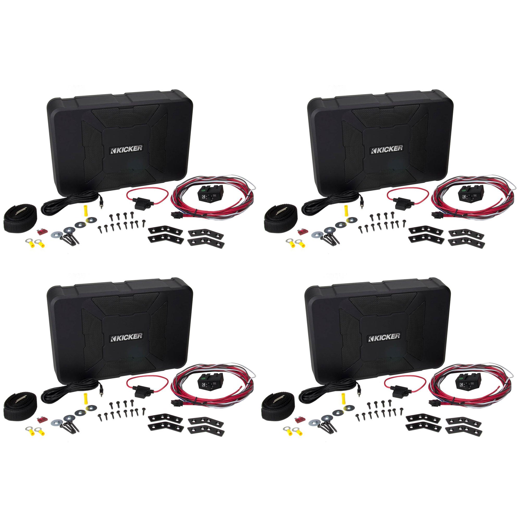 KICKER 11HS8 8" 150W Hideaway Car Audio Powered Subwoofer Sub Enclosure (4 Pack)