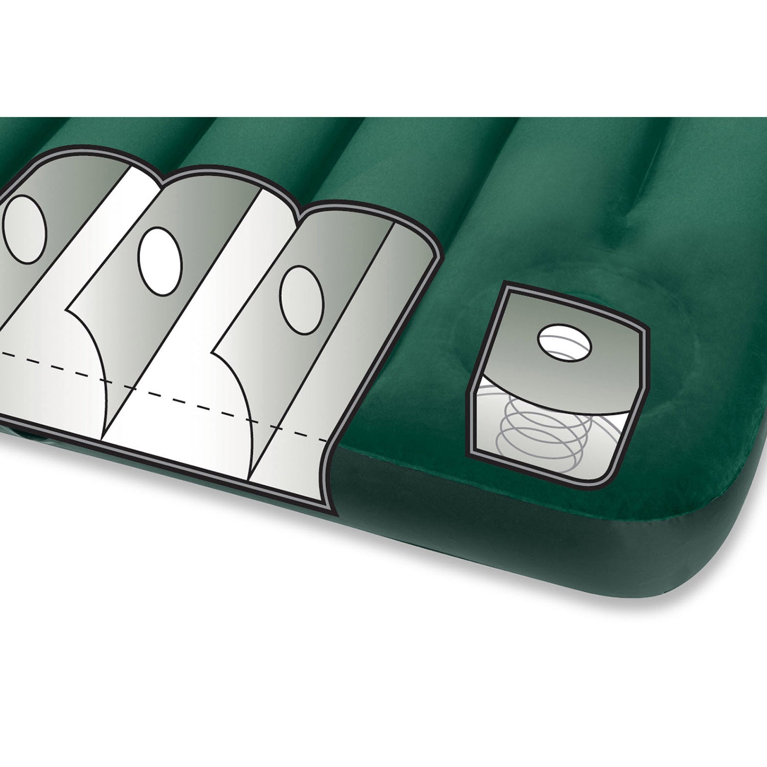 Intex 66929E Inflatable Downy Queen Air Bed Camping Mattress w/ Foot Pump, Green
