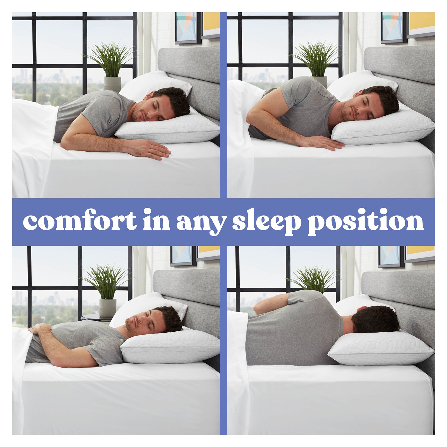 Early Bird Sleep UR Way Memory Foam Pillow, Dual Side For Firm or Plush Comfort - VMInnovations