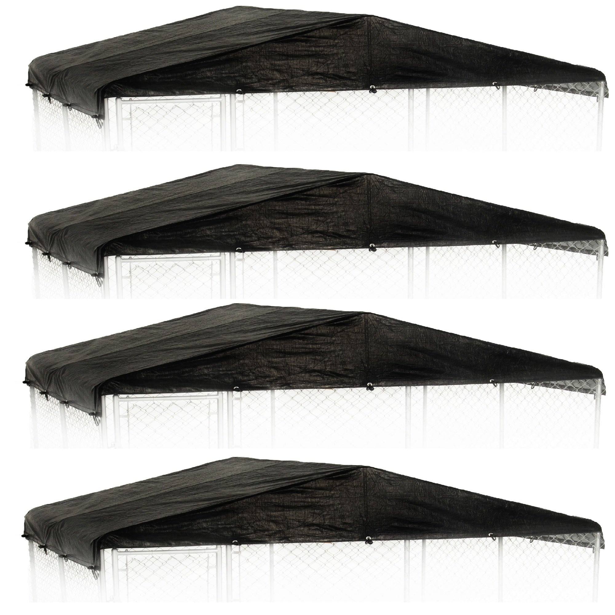 WeatherGuard 10' x 10' Outdoor Kennel Enclosure Waterproof Roof Cover (4 Pack)