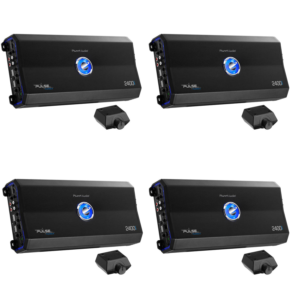 Planet Audio 2400W 4 Channel Full Range Class A/B Amplifier PL2400.4 (4 Pack)