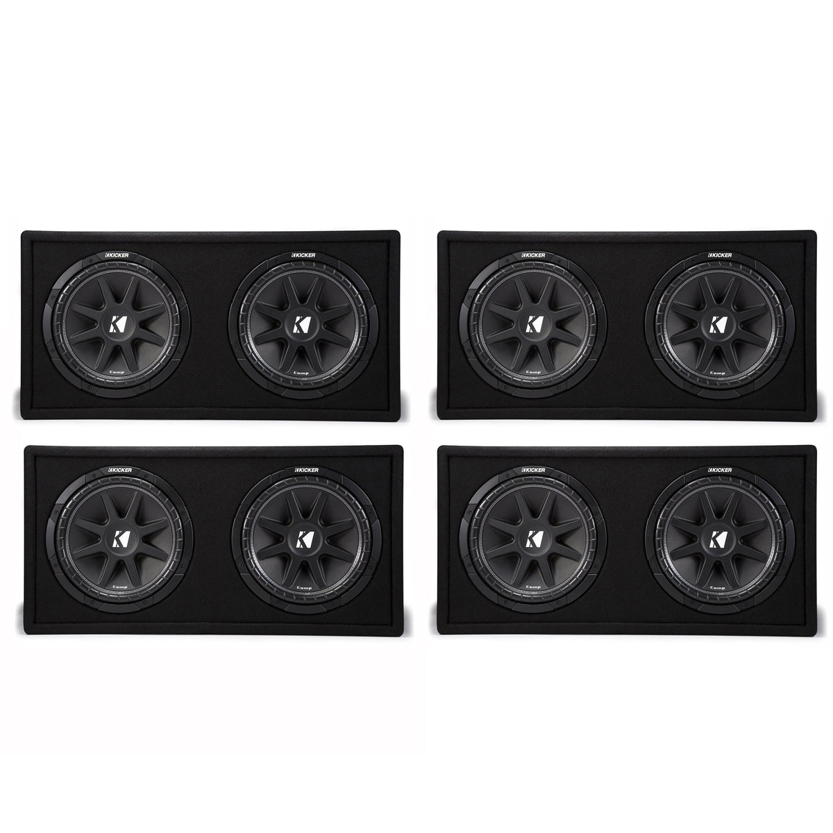 Kicker 43DC122 12 Inch 600 Watt Comp Dual Car Audio Loaded Subwoofer (4 Pack)
