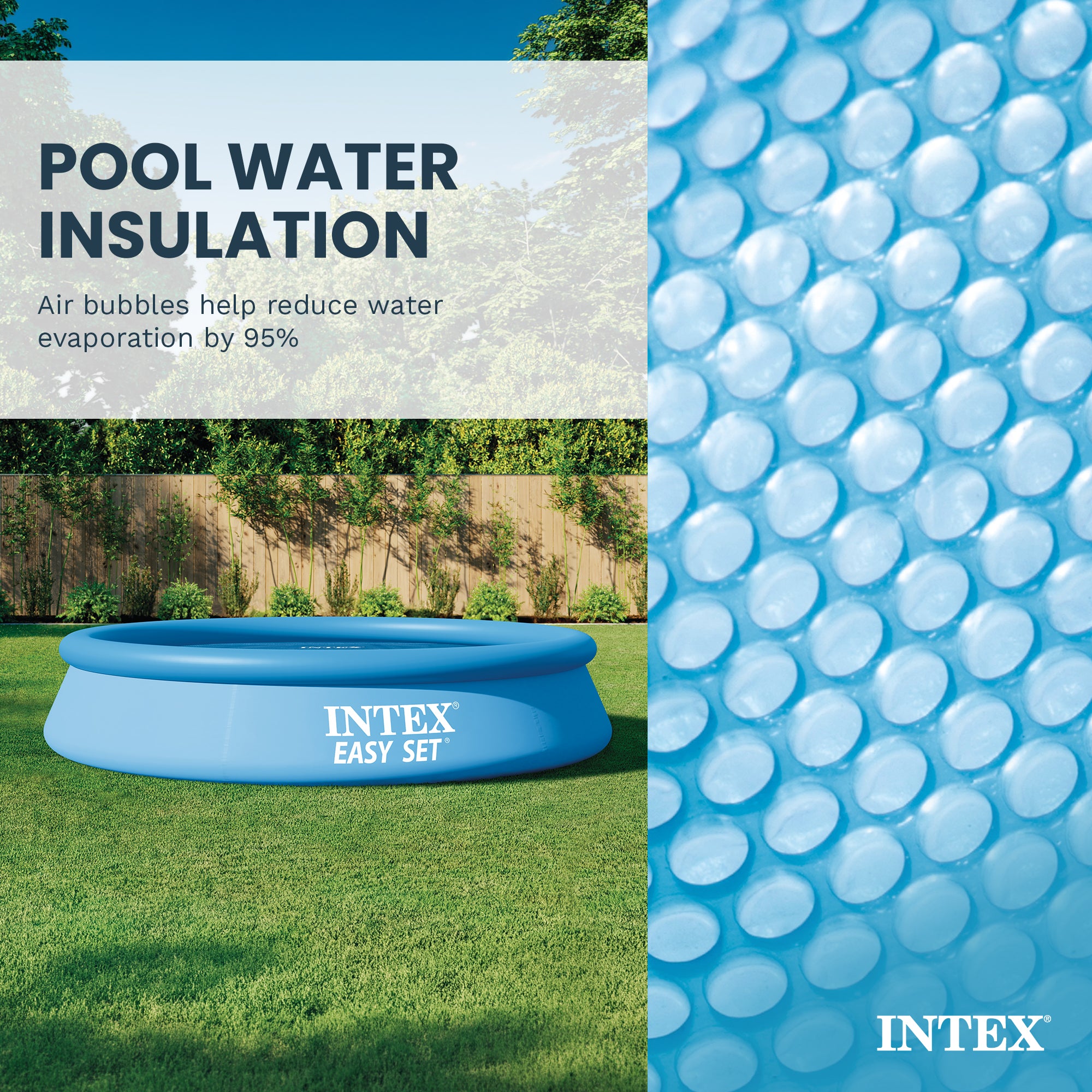 Intext 9.5 Foot Solar Cover Accessory for Above Ground Swimming Pools, Blue