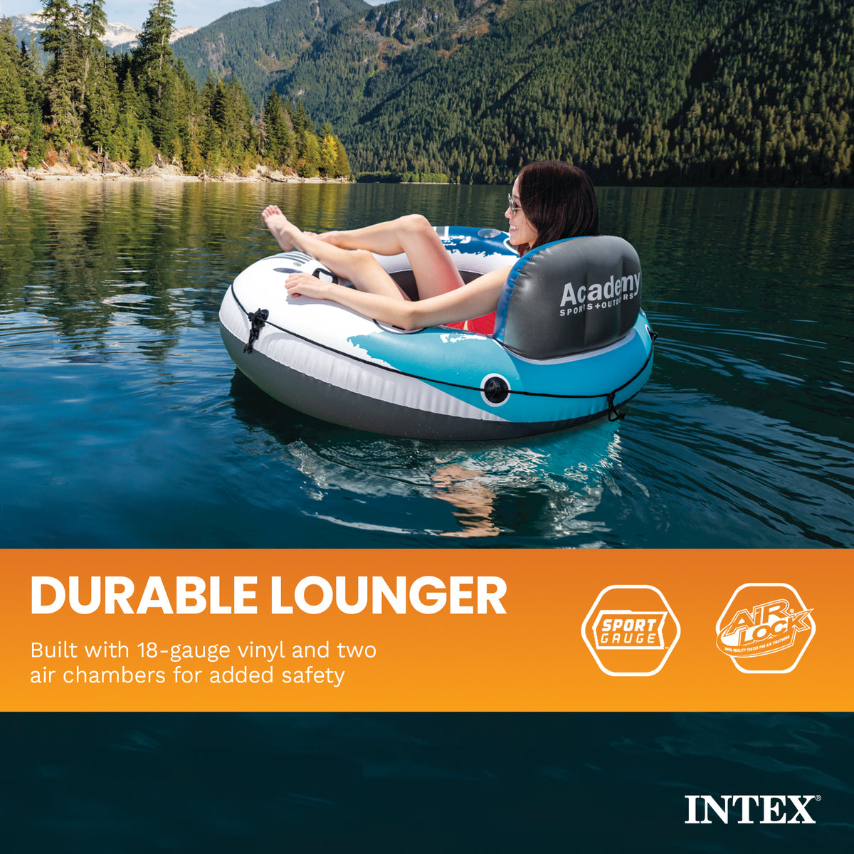 Intex River Run Single Inflatable Floating Water Tube, Color Varies (Open Box)