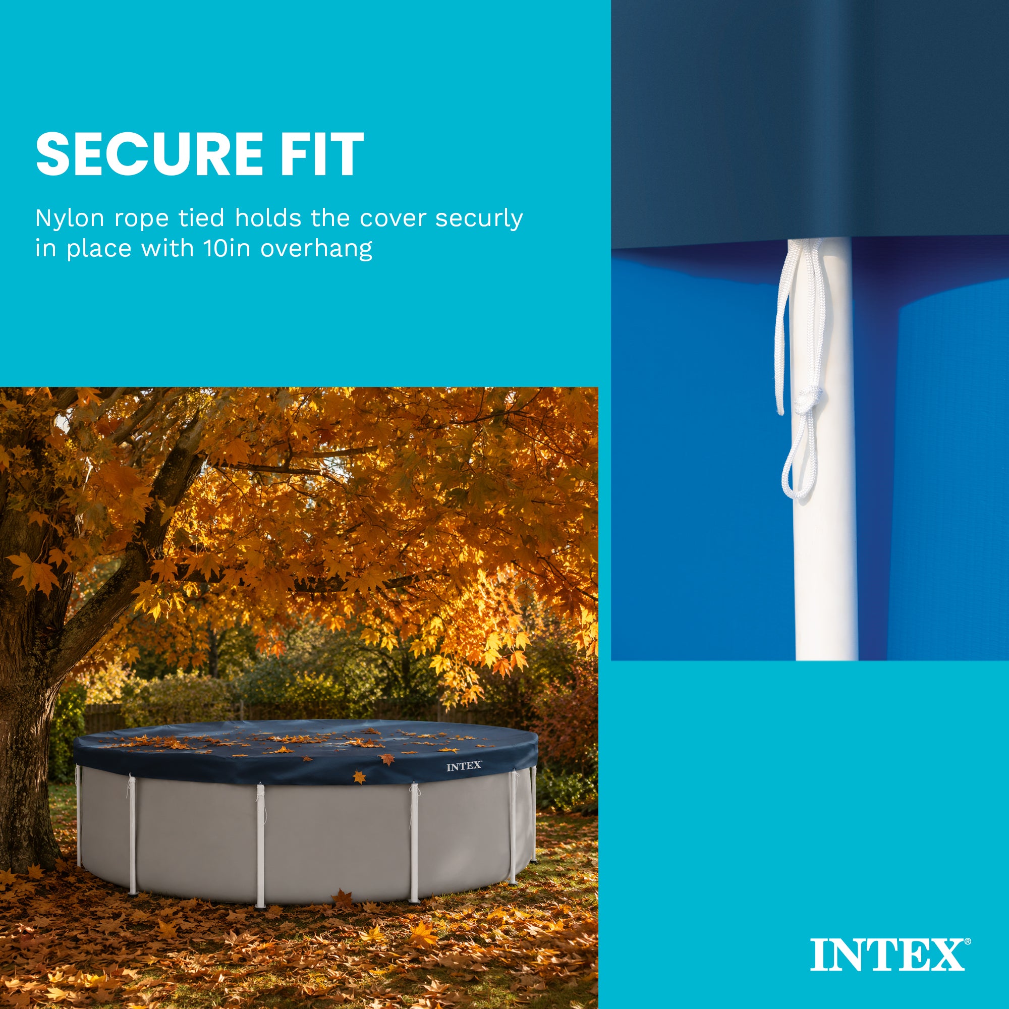 Intex 28031E 12 Foot Round Above Ground Swimming Pool Cover, (Pool Cover Only)