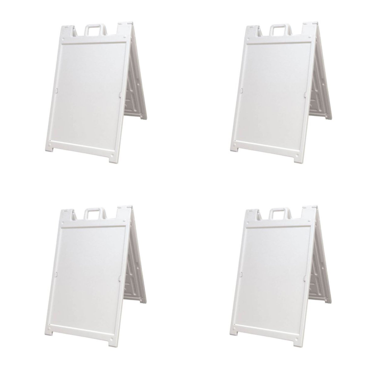 Plasticade Deluxe Signicade Portable Folding Double Sided Sign, White (4 Pack)