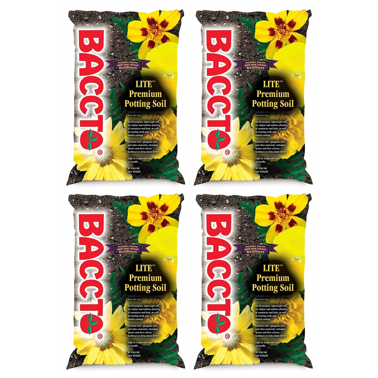 Michigan Peat 1420P Baccto Lite Premium Outdoor Potting Soil, 20 Quart (4 Pack) - VMInnovations