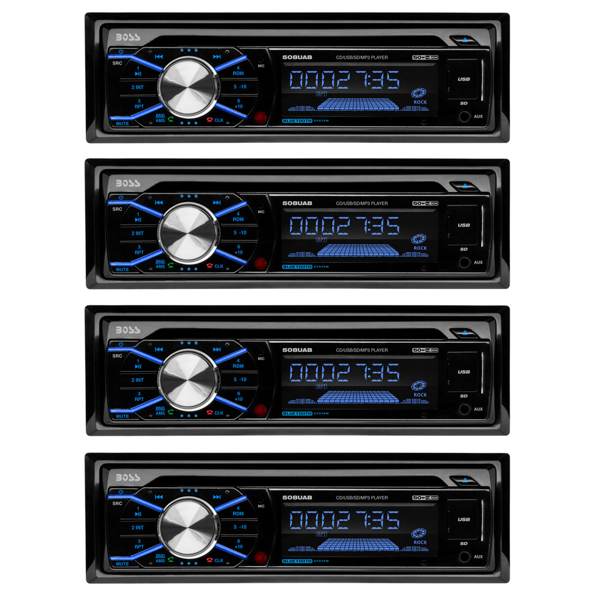 Boss In Dash CD Car Player USB MP3 Stereo Audio Receiver Bluetooth (2 Pack)