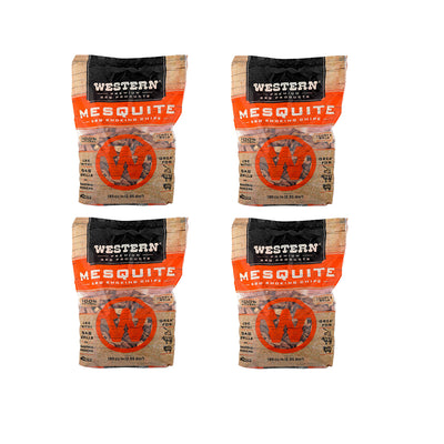 Western BBQ Products Mesquite Barbecue Cooking Chips, 180 Cubic Inches (4 Pack)
