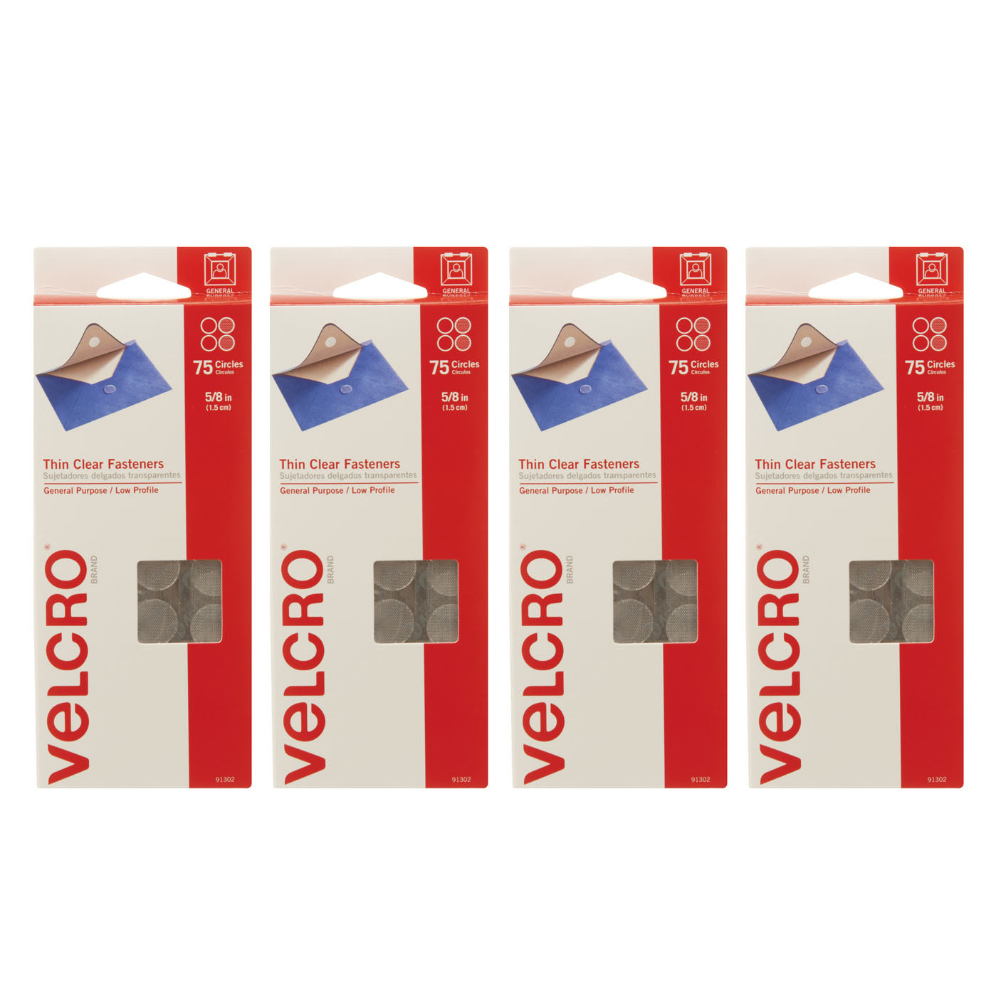 VELCRO Brand Sticky Back 5/8 Inch Diameter Clear Mini Coin Fasteners (300 Coins)