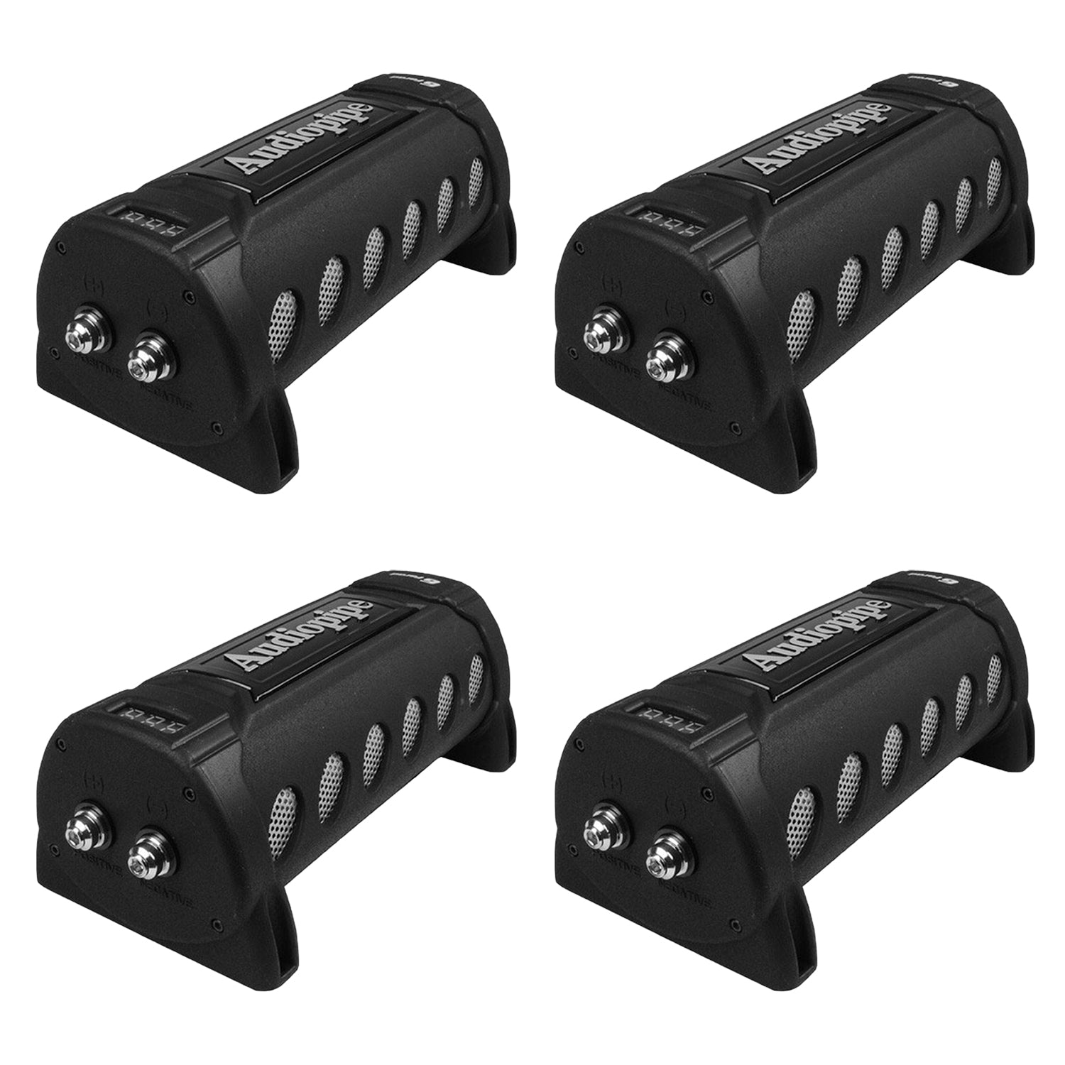 Audiopipe ACAP-6000 6 Power Car Audio Capacitor Digital Display Black (4 Pack)