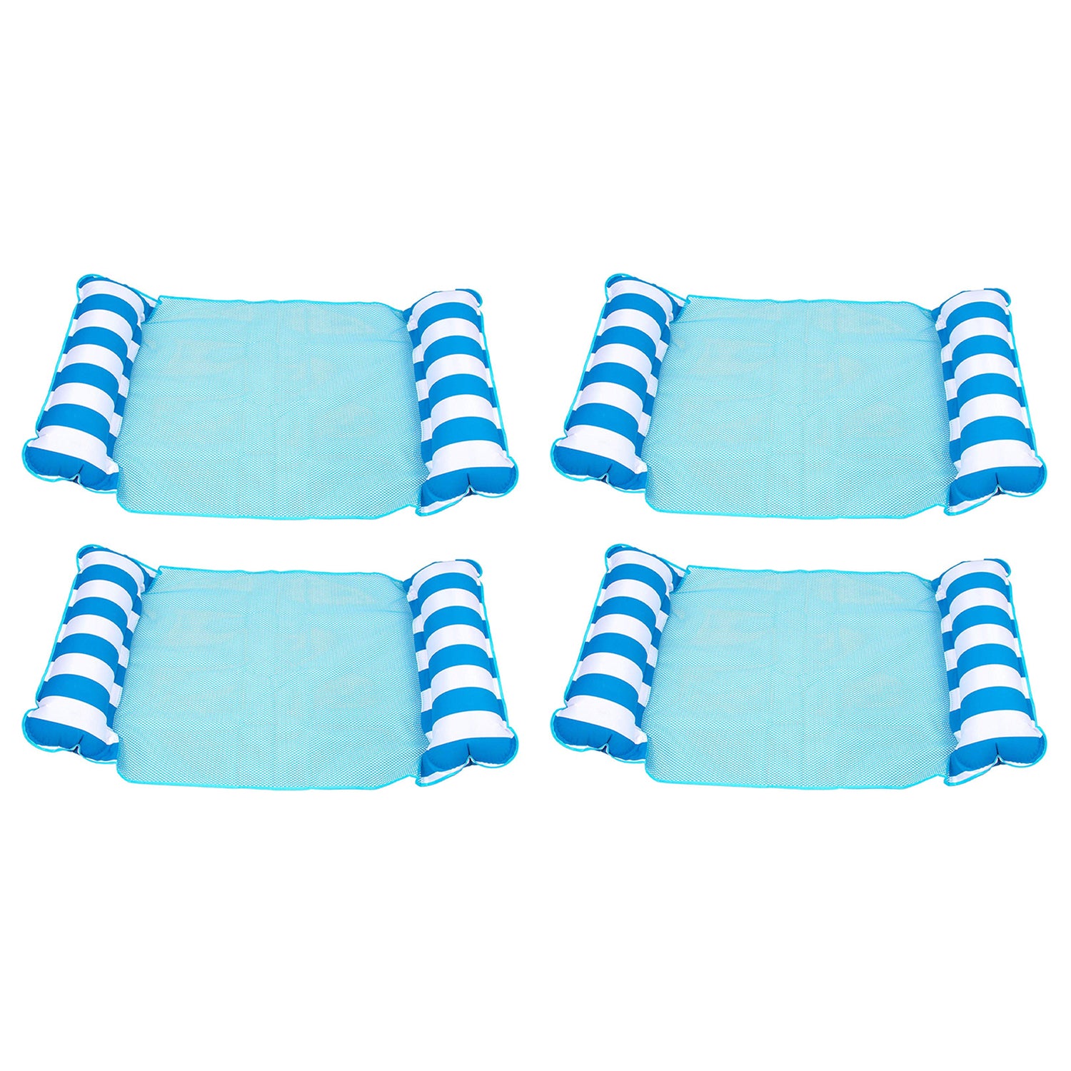 Aqua Deluxe Monterey Hammock 4 in 1 Multi Purpose Pool Float, Blue (4 Pack) - VMInnovations