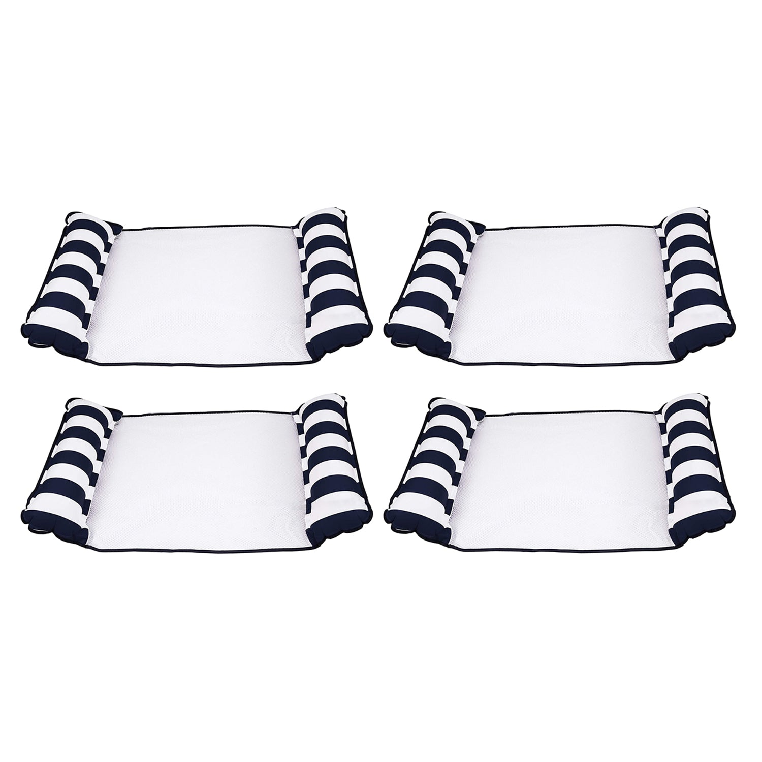 Aqua Leisure 4 in 1 Inflatable Monterey Hammock Pool Float Chair, Navy (4 Pack)