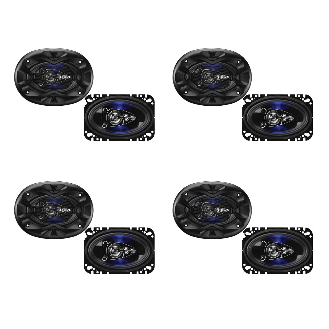 BOSS Audio BE464 Rage 4"x6" 4 Way 250W Full Range Audio Speakers, Pair (4 Pack) - VMInnovations