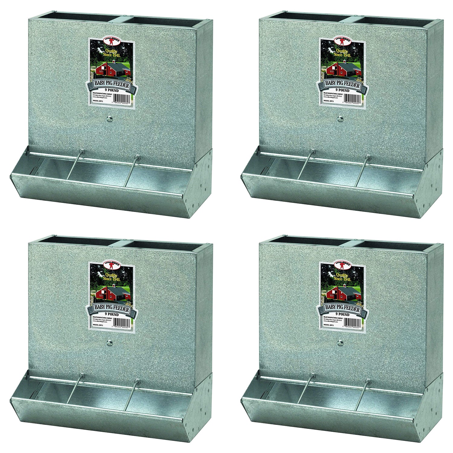 Little Giant BPF3 Mountable 3 Hole Baby Piglet Trough Feeder, 9 Pound (4 Pack) - VMInnovations