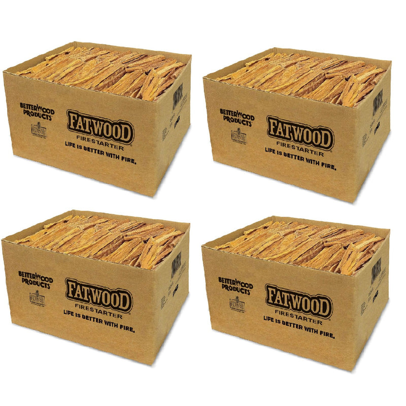 Betterwood Products Natural Hand Split Fatwood 25 Pound Firestarter (4 Pack)