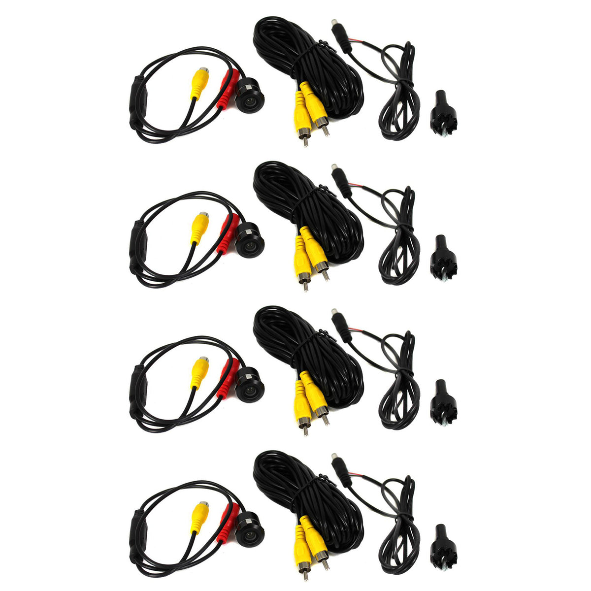 BOSS CAM21 High Resolution Weatherproof Backup Color Camera Wire Kit (4 Pack)