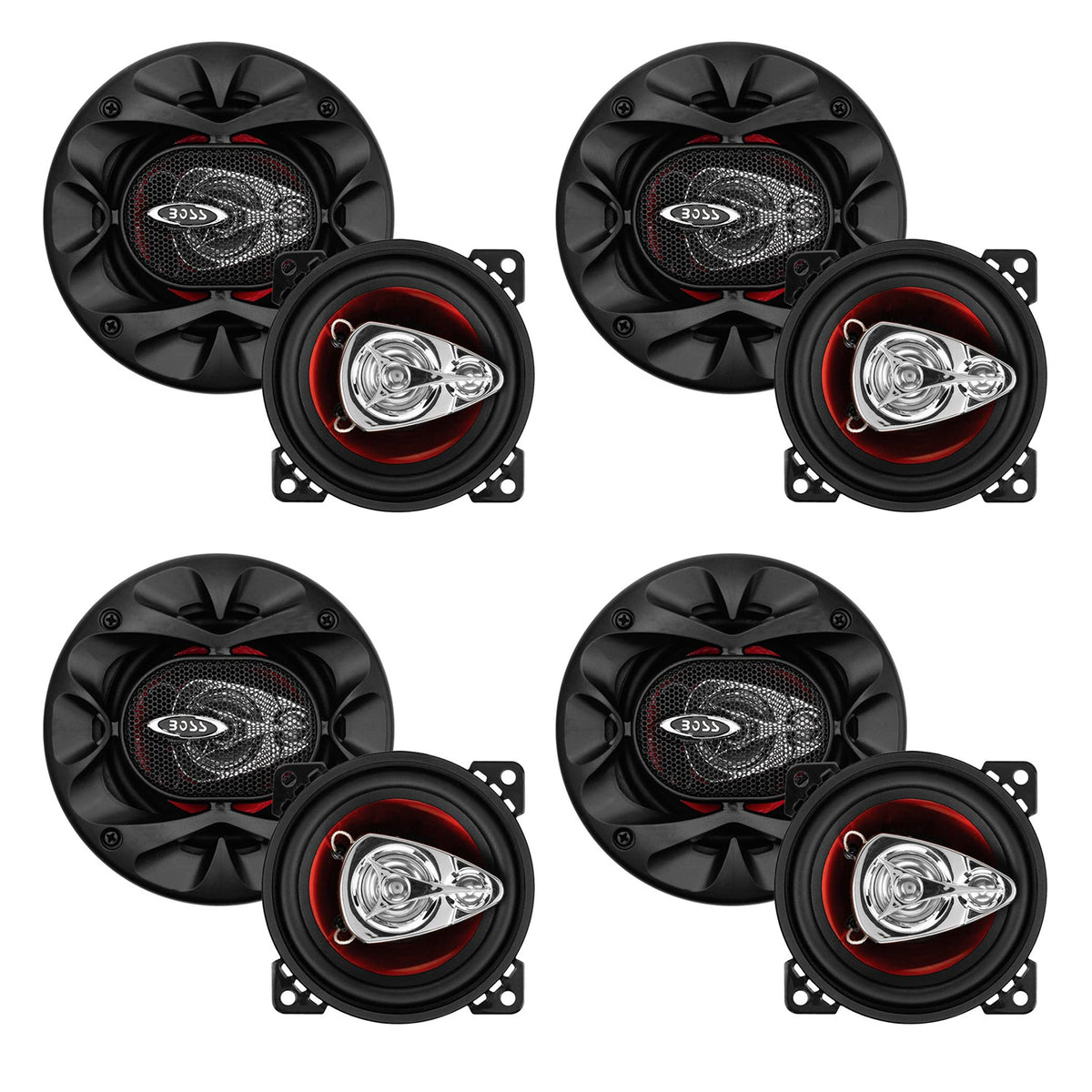 BOSS Chaos Exxtreme 4" Full Range Mounted Vehicle Speaker System Pair (4 Pack)