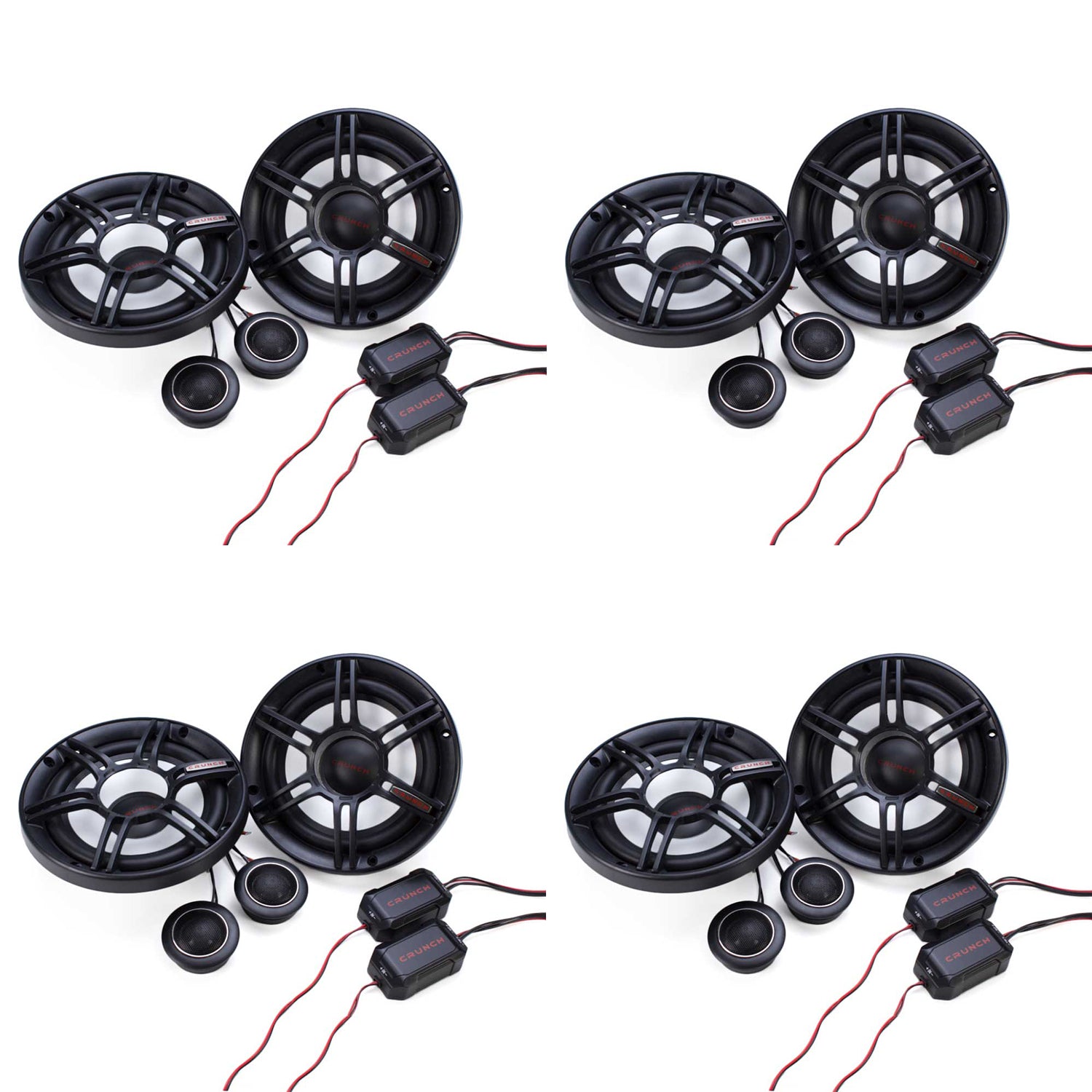 Crunch 300W Full Range 2 Way 4 Ohm Component 6.5" Speaker Pair CS65C (4 Pack)