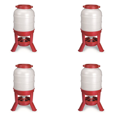 Little Giant 60 Pound Feed Heavy Duty Poultry Chicken Gravity Feeder (4 Pack)