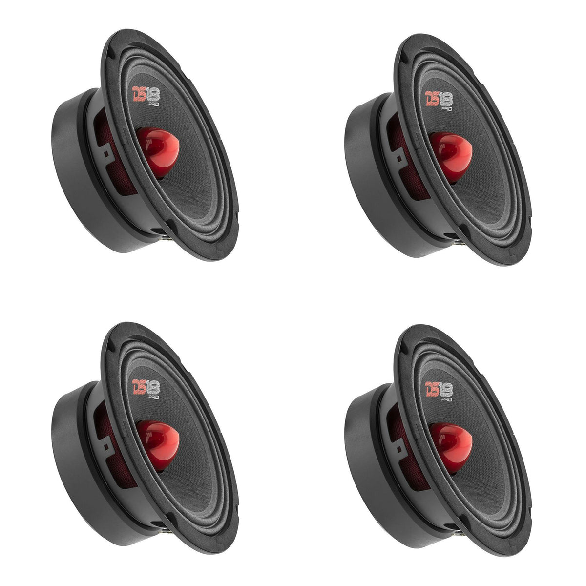 DS18 DS18-PRO-GM6B Pro GM 6.5" 480W Mid Range Car Loudspeaker w/ Bullet (4 Pack)