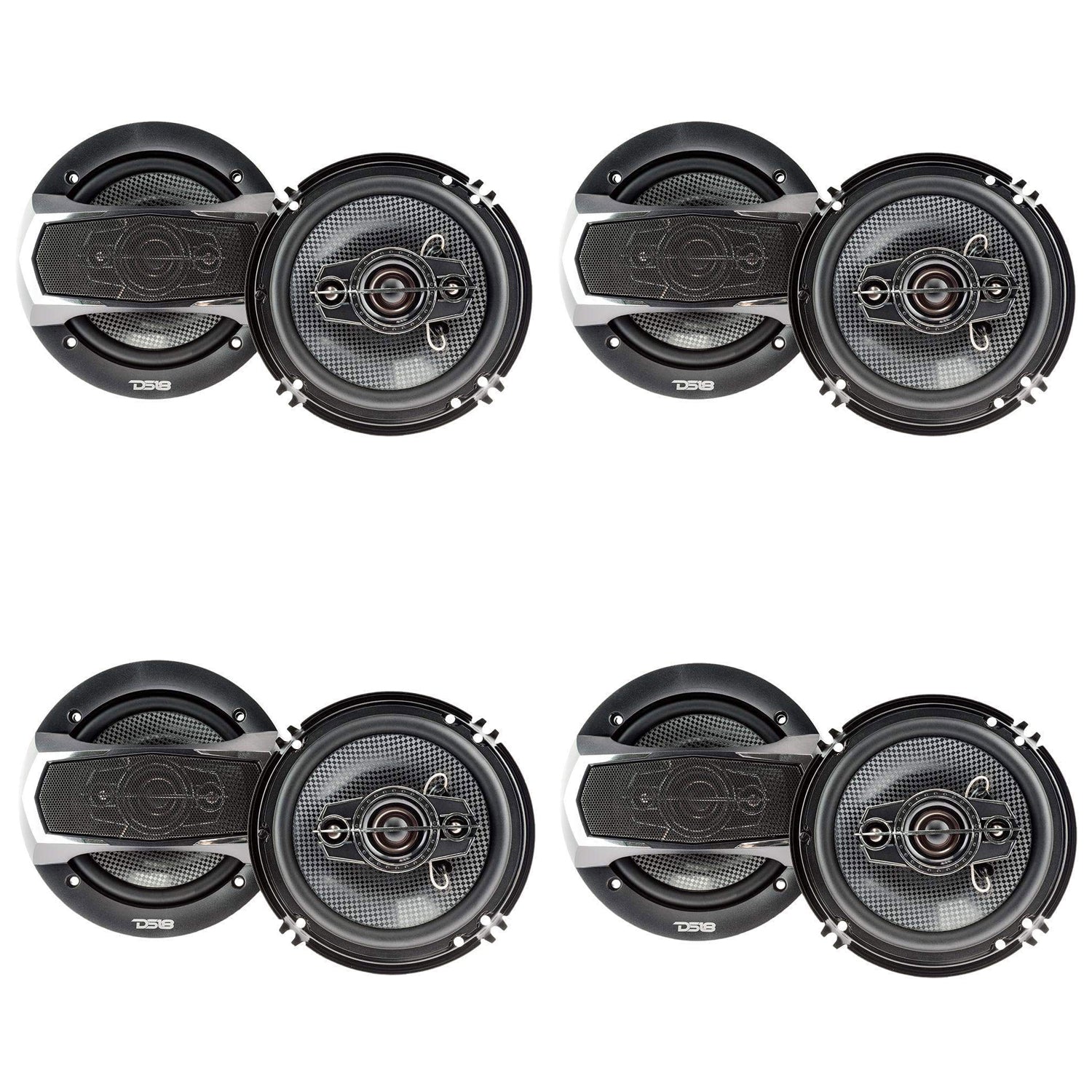 DS18 SLC-N65X SELECT 6.5" 4 Way 200W 4 Ohm Car Stereo Coaxial Speaker (8 Pack)
