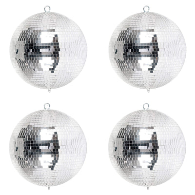 Eliminator Lighting 12-Inch Disco Mirror Ball with Hanging & Motor Ring (4 Pack)
