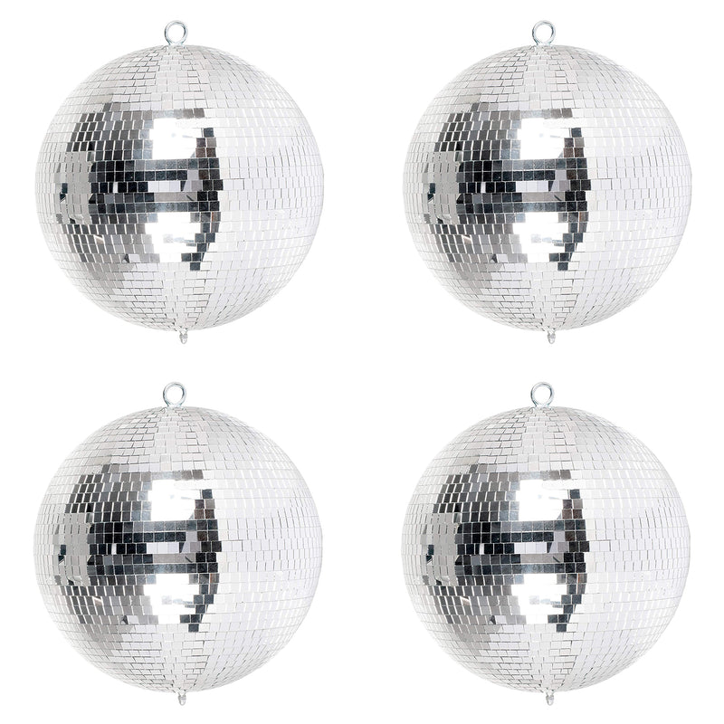 Eliminator Lighting 12-Inch Disco Mirror Ball with Hanging & Motor Ring (4 Pack)