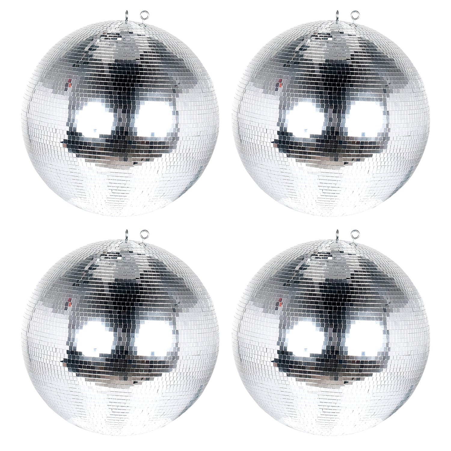 Eliminator Lighting EM20 20in Disco Mirror Ball w/ Hanging & Motor Ring (4 Pack)
