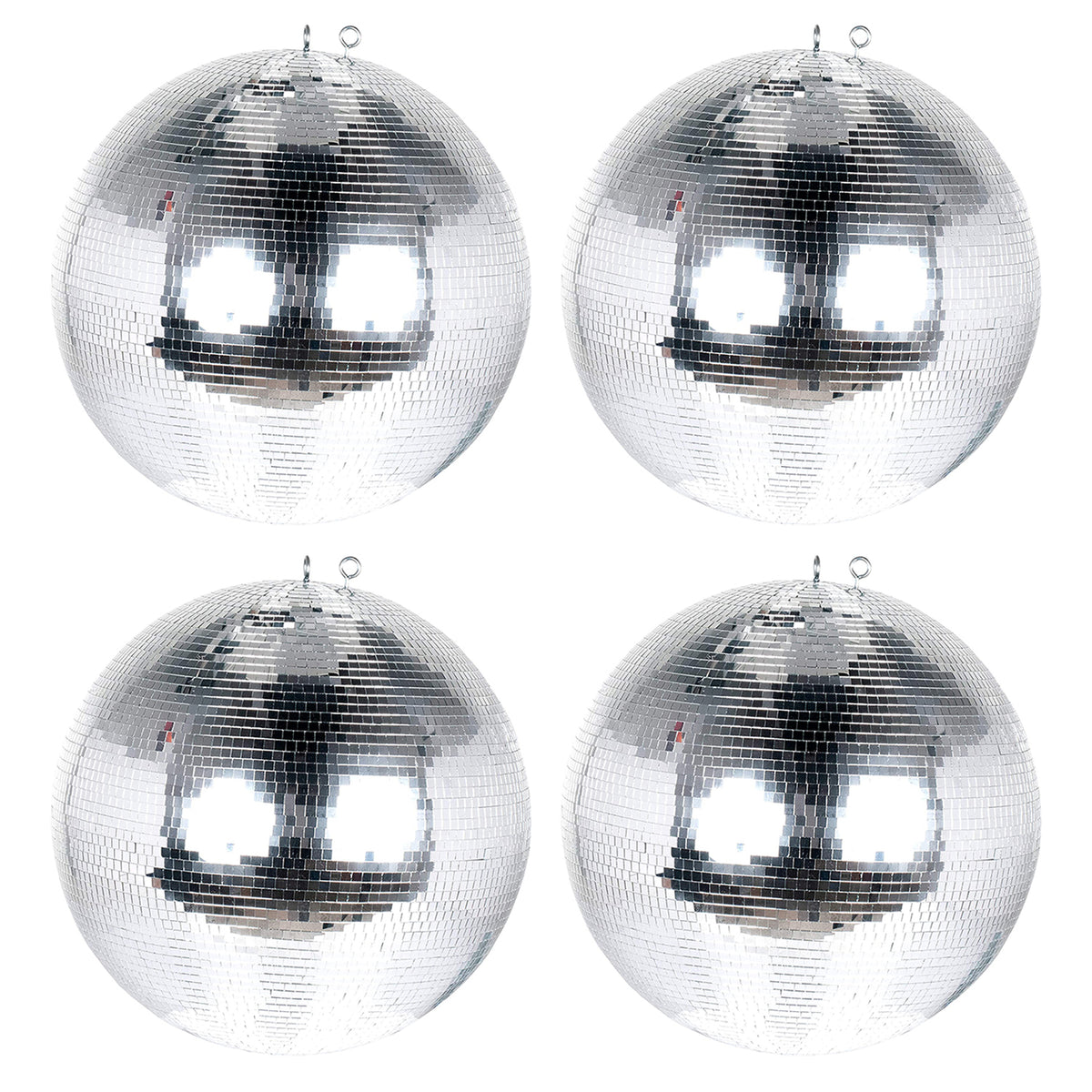 Eliminator Lighting EM20 20in Disco Mirror Ball w/ Hanging & Motor Ring (4 Pack)