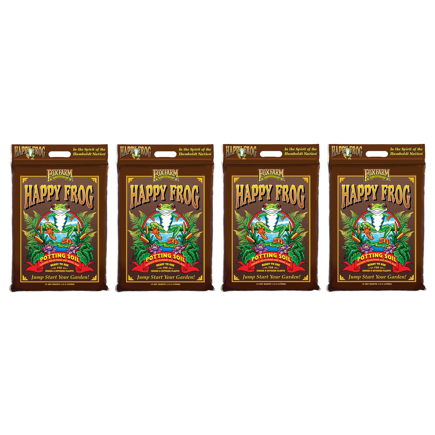 FoxFarm Happy Frog Nutrient Rapid Growth Garden Potting Soil, 12 quart (4 Pack) - VMInnovations