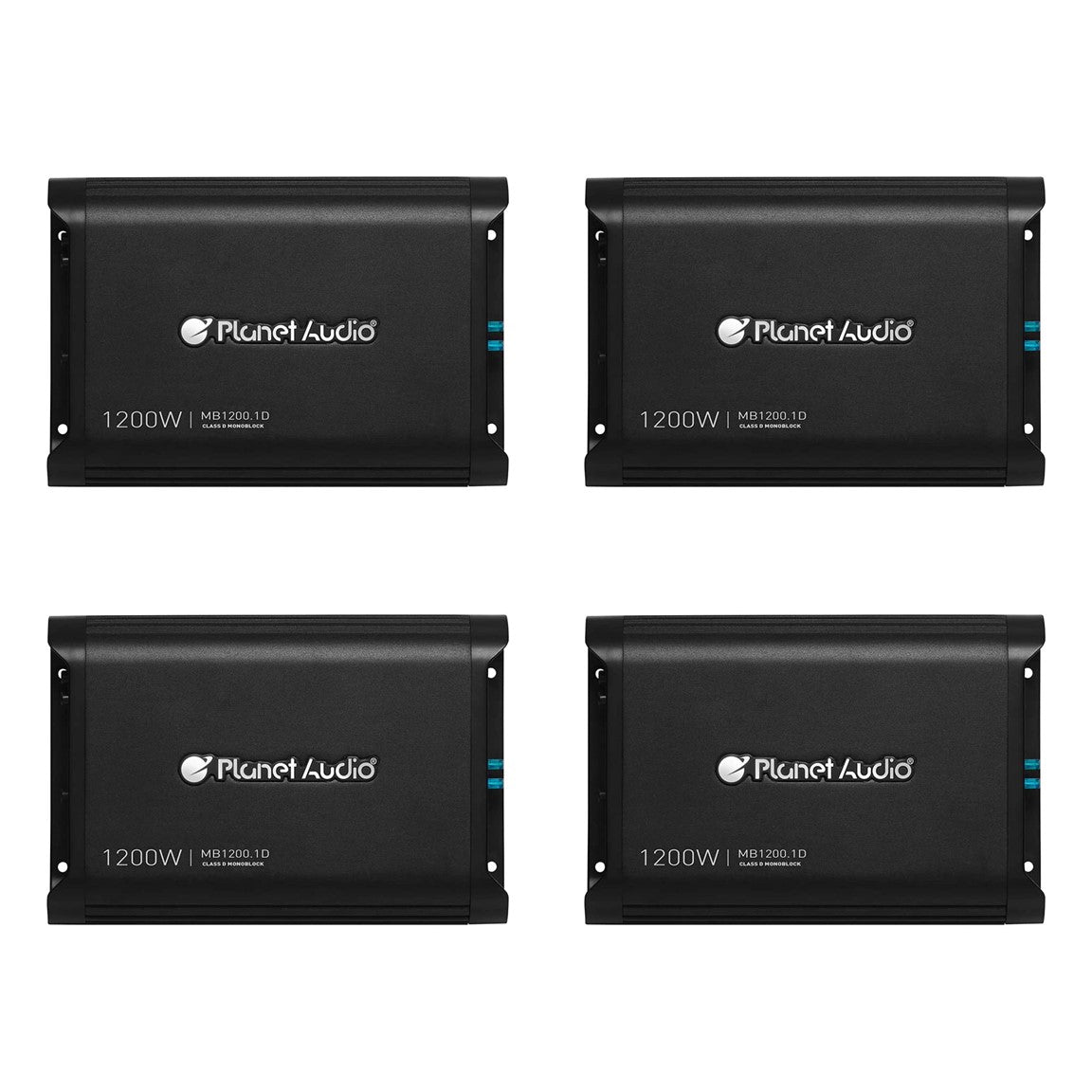 Planet Audio MB1200.1D Monoblock 1200W Class D Power Car Amp w/ Remote (4 Pack)