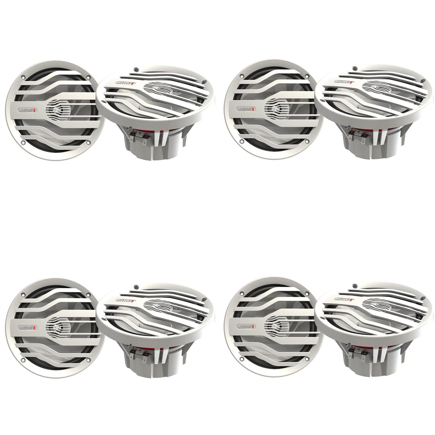 MB Quart NK2-116W 6.5-inch 120W 2-Way Marine & Sports Speakers, Pair (4 Pack)