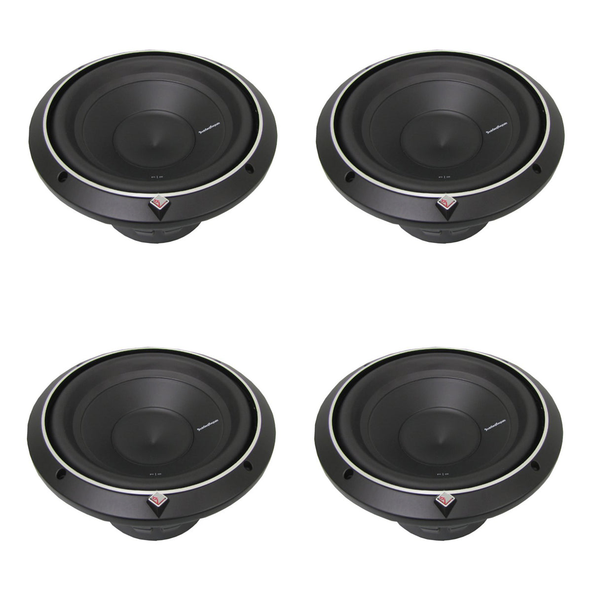 New Rockford Fosgate 10" 500 Watt 4-Ohm Car Audio Subwoofer Sub P1S410 (4 Pack)