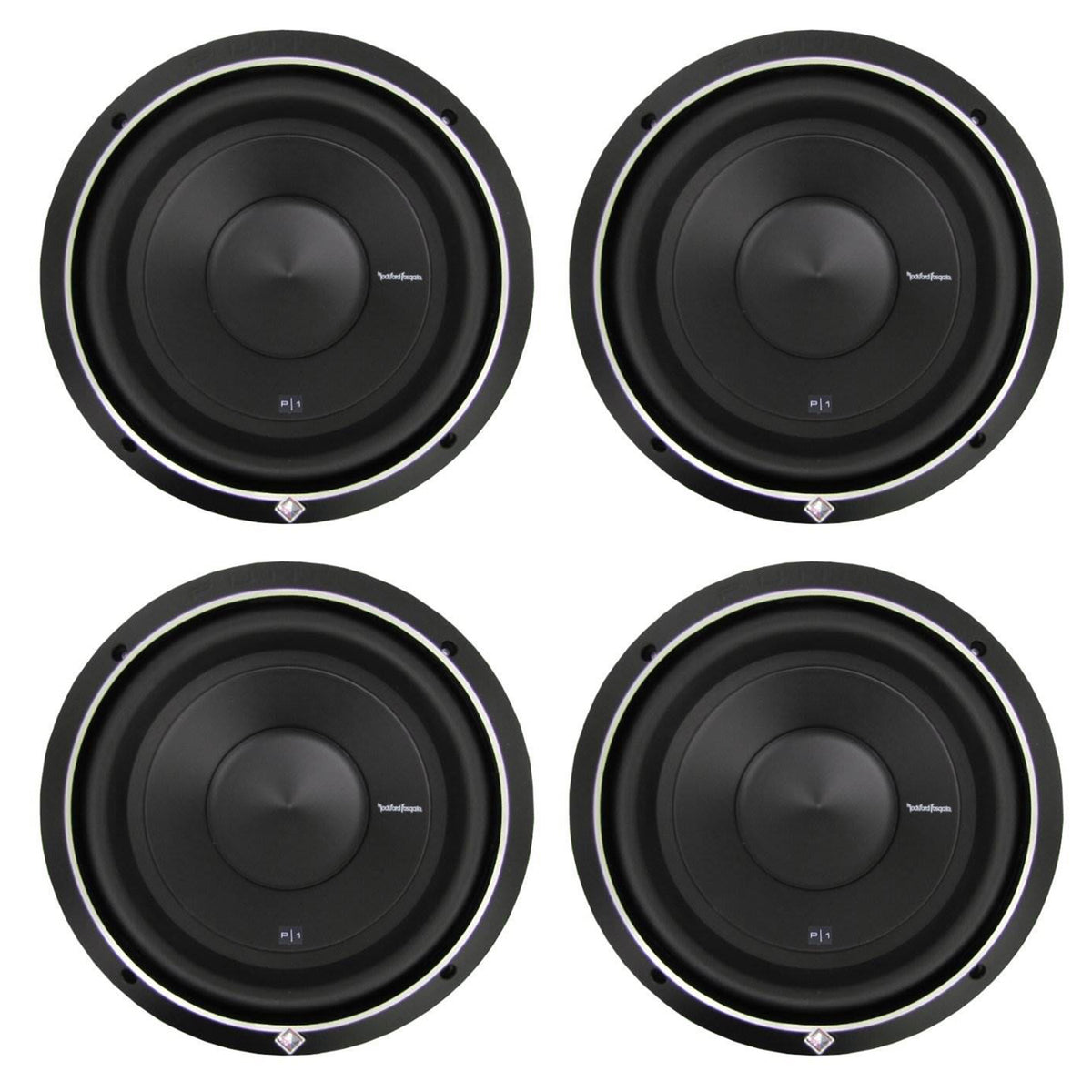 Rockford Fosgate 12" 500 Watt 4-Ohm Car Audio Subwoofer Sub P1S412 (4 Pack)