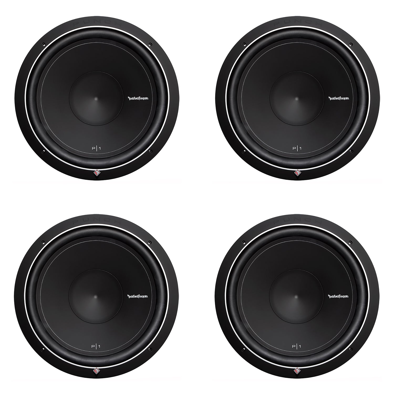 Rockford Fosgate P1S4-15 Punch P1 15-Inch 500-Watt 4-Ohm SVC Subwoofer (4 Pack)