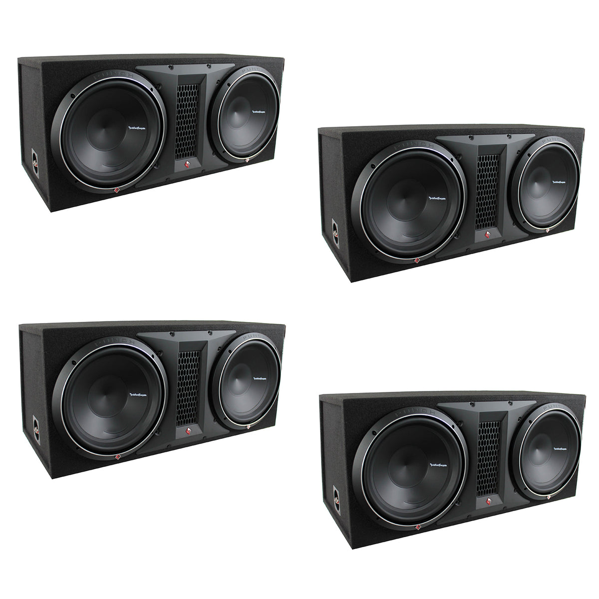 Rockford Fosgate 12" 1600 Watt Dual Loaded Subwoofer Sub Enclosure (4 Pack)
