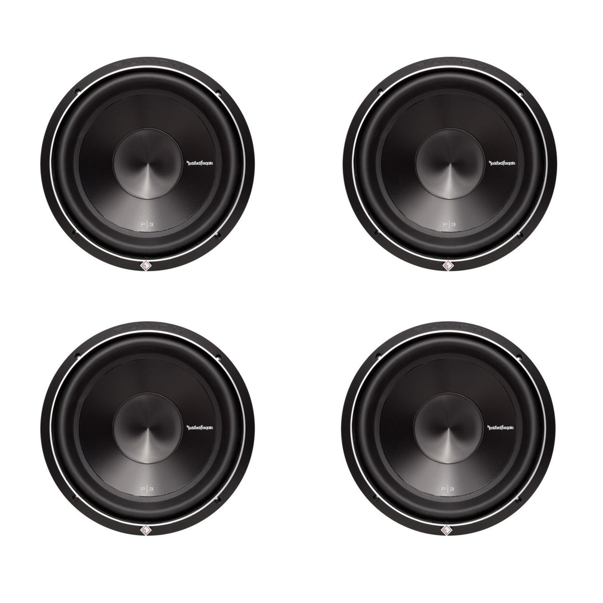 Rockford Fosgate P3D4-10 10-inch 1000 Watts DVC Car Audio Subwoofer (4 Pack)