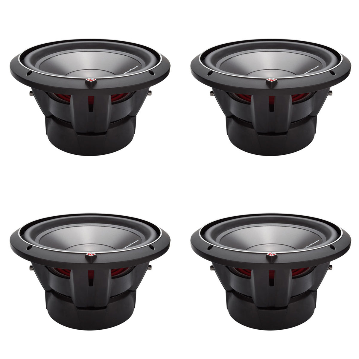 New Rockford Fosgate 12" 1200 Watt 4-Ohm DVC Car Audio Subwoofer Sub (4 Pack)