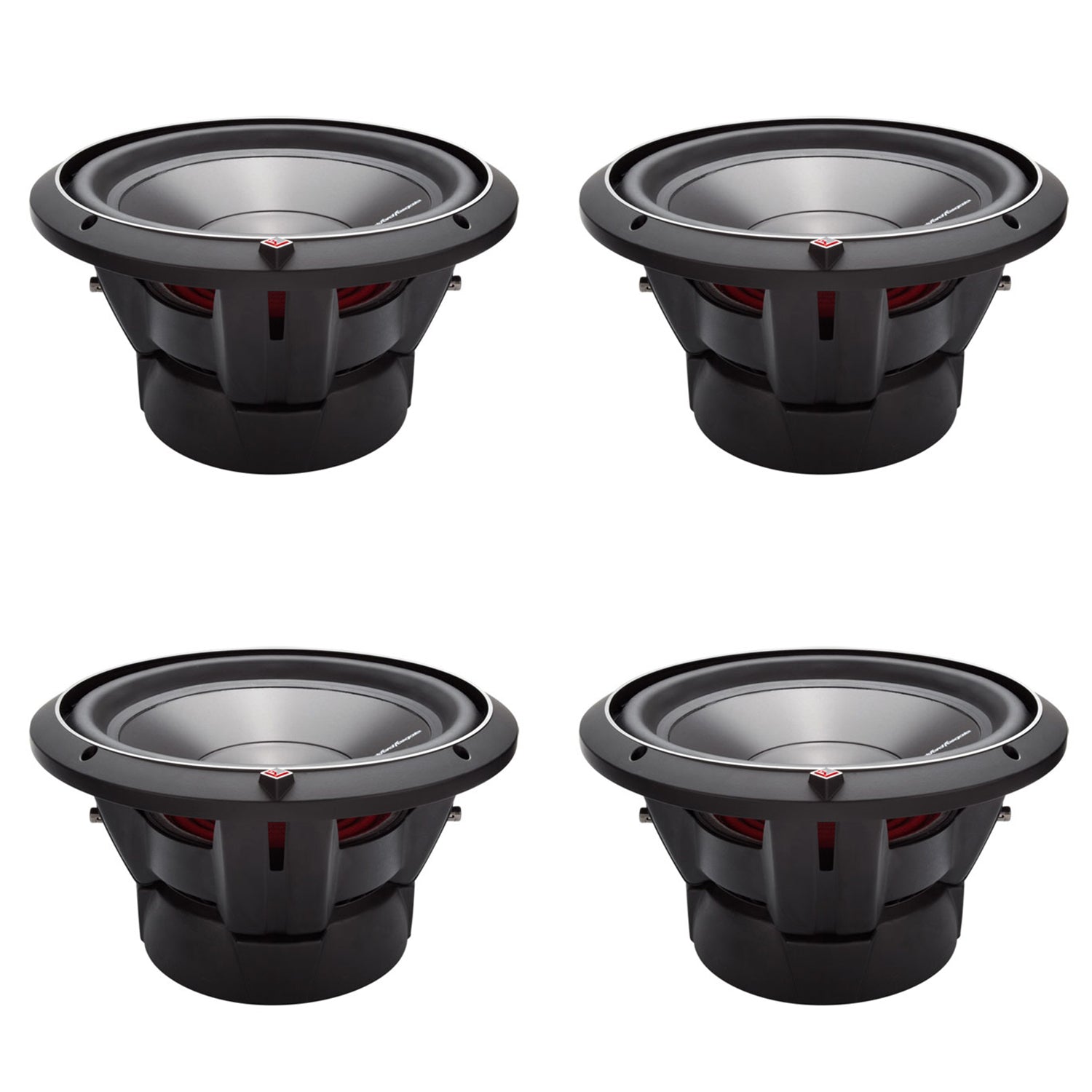 New Rockford Fosgate 12" 1200 Watt 4-Ohm DVC Car Audio Subwoofer Sub (4 Pack)