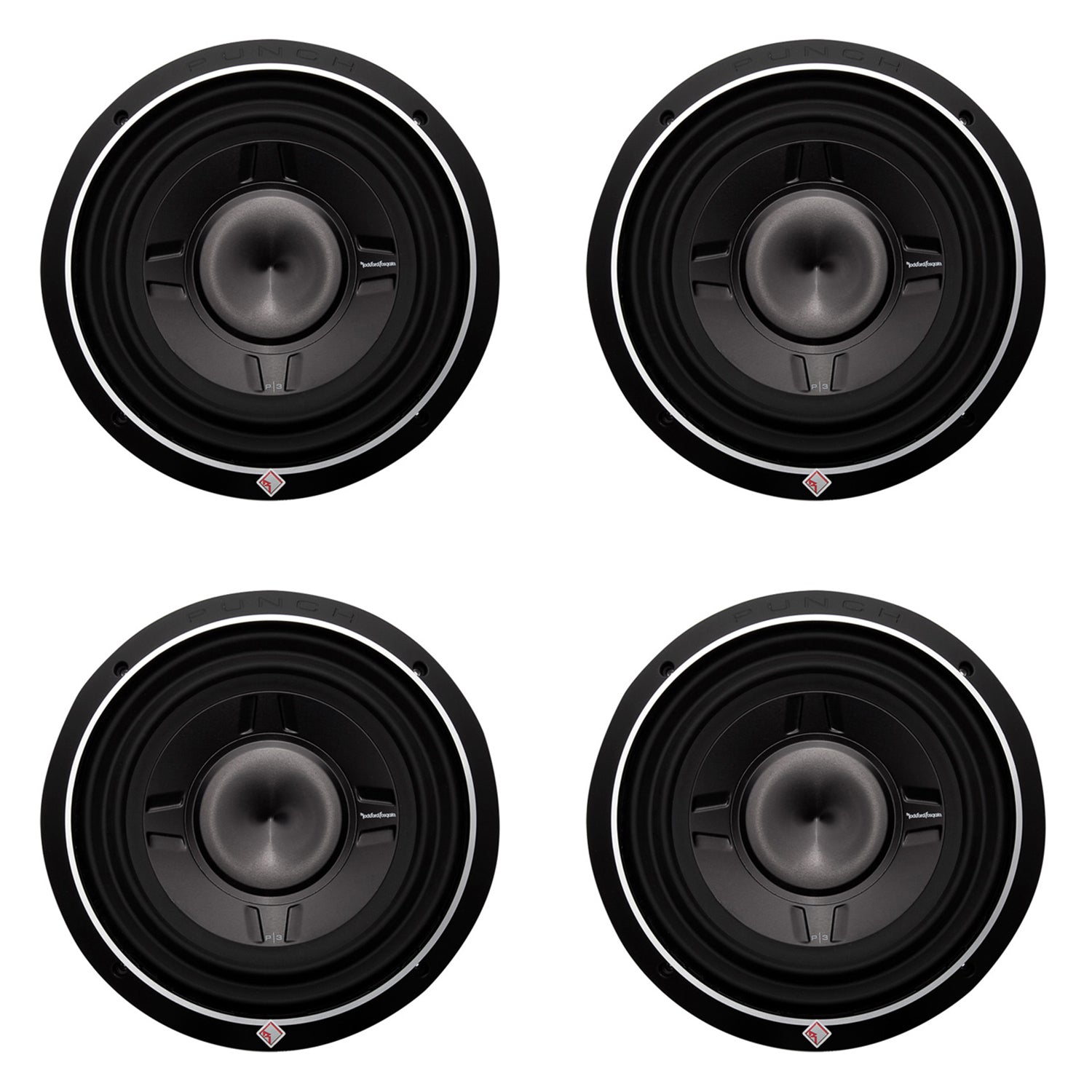 Rockford Fosgate 12" 800W Car Shallow/Slim Audio Subwoofer Sub P3SD212 (4 Pack)