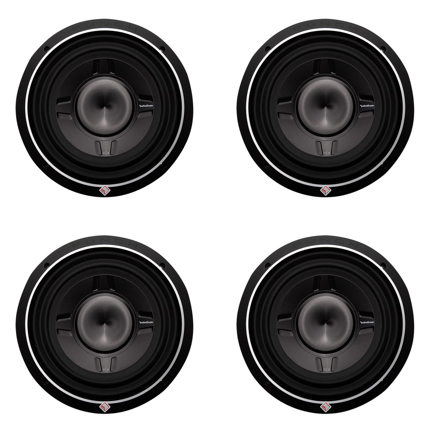 Rockford Fosgate 12 Inch 800 Watt Car Audio Shallow Subwoofer P3SD412 (4 Pack)