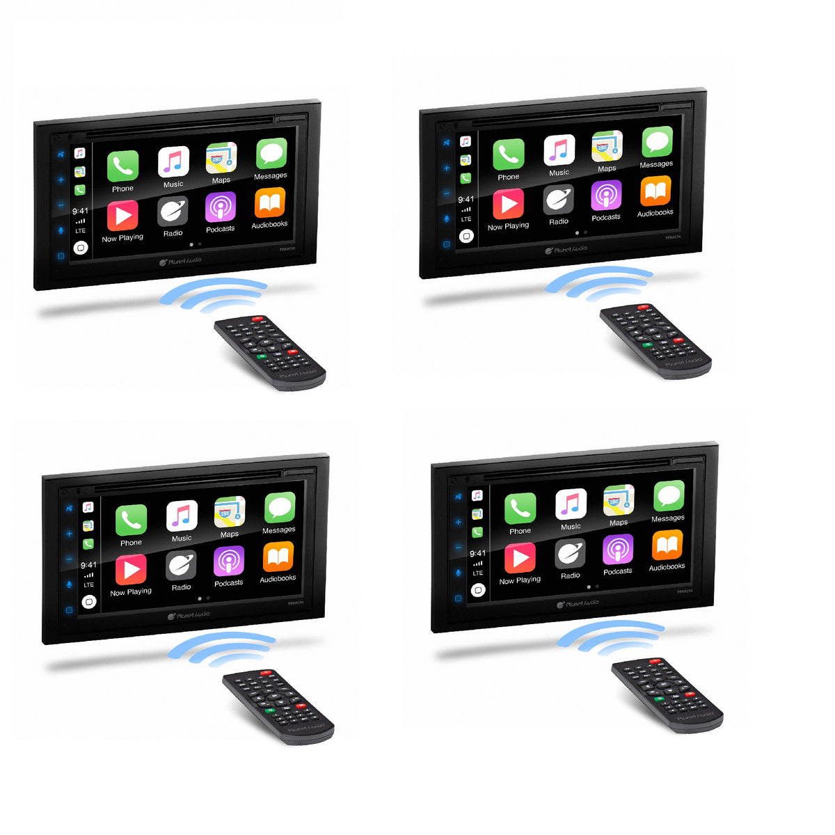 Planet Audio P9950CPA 2 DIN 6.75" Screen Bluetooth USB Car Receiver (4 Pack)