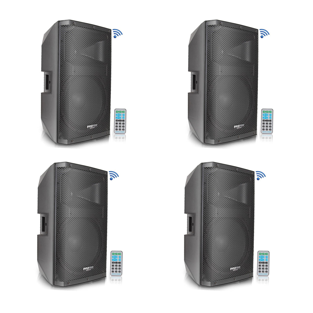 Pyle 1400W Heavy Duty Outdoor Two-Way Bluetooth PA Loud Speaker Set (4 Pack)