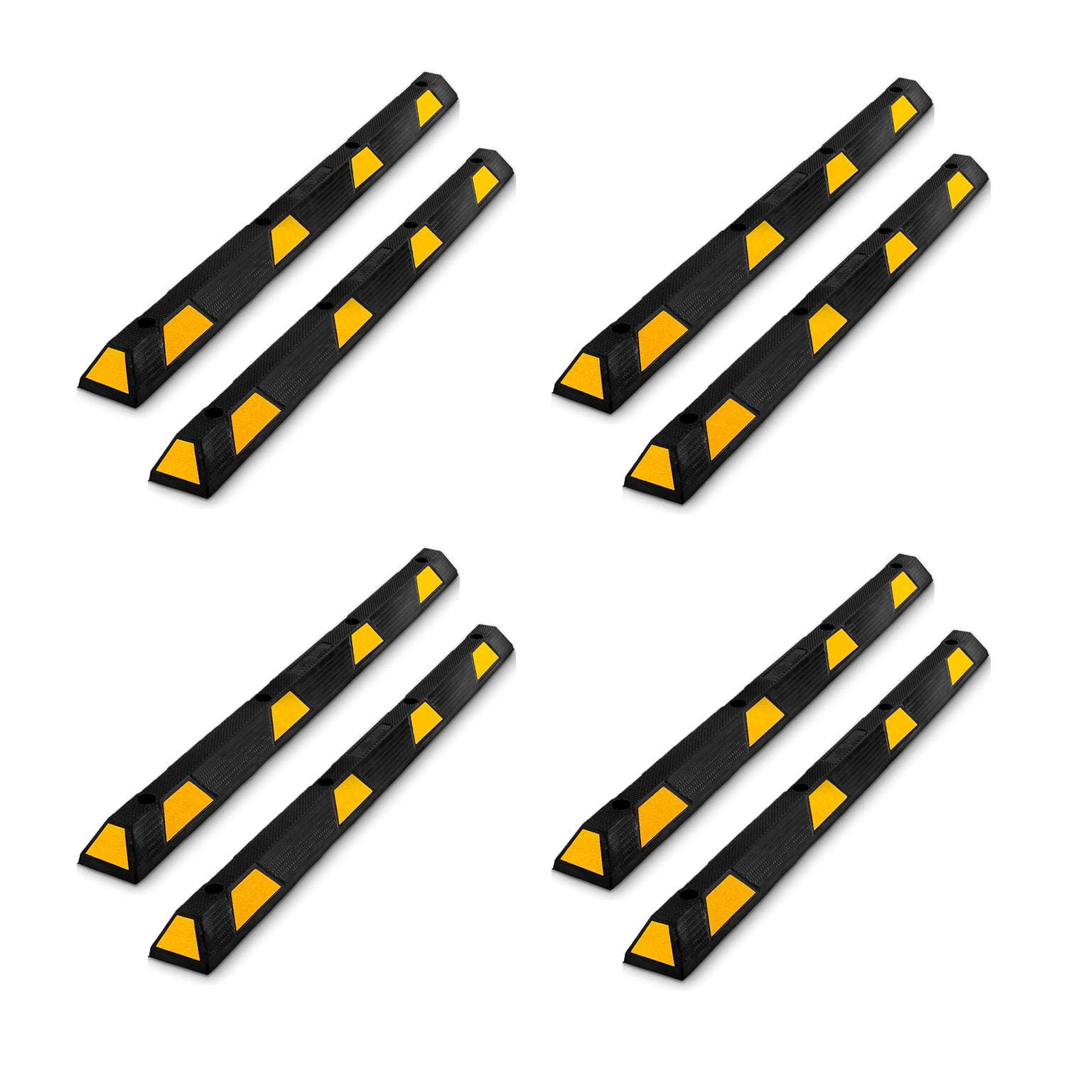Pyle PCRSTP14 72" Car/Truck Vehicle Driveway Parking Wheel Stop Block (8 Pack) - VMInnovations