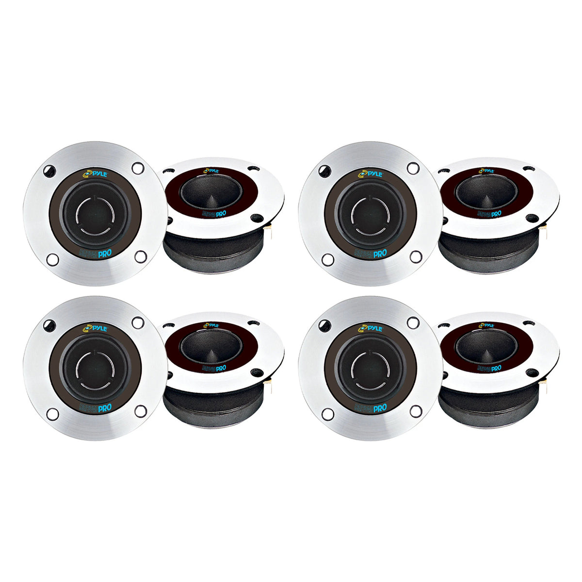 Pyle PDBT19 300 Watt 3.75 Inch Bullet Titanium Horn with 1 Inch Tweeter, 2 Pairs